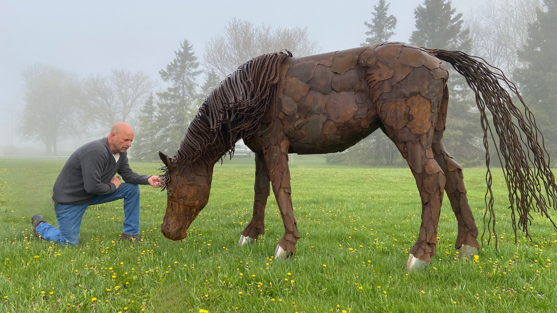 The horse that sparked the Jesus Has a Horse project by sculptor Carl Vanderheyden